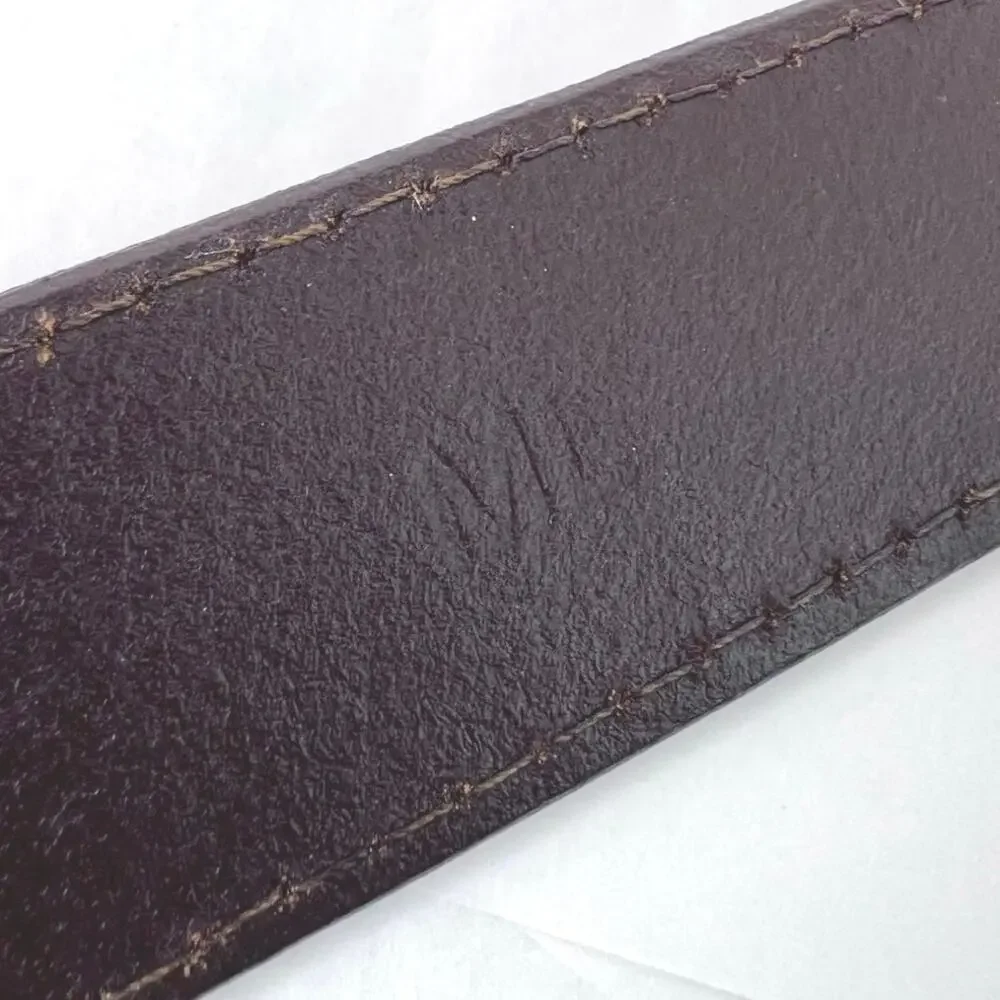 Nine & Company Leather Belt Contrast Stitch Brown Classic Casual Women M/L